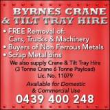 Byrnes Crane and Tilt Tray Hire