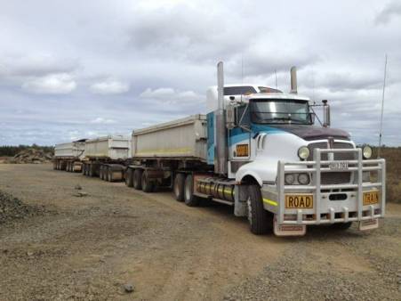 Road Train Side Tipper for hire