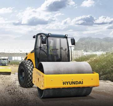 Hyundai HR70C-9 7 Tonne Smooth Drum Roller for hire
