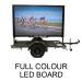 VMS Boards, Amber & Five Colour – trailer mounted. Full Colour LED Billboard (trailer mounted) also available.