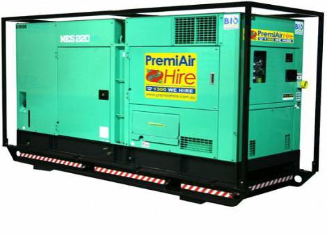 125kVA Silenced Skid Mounted Generator for hire