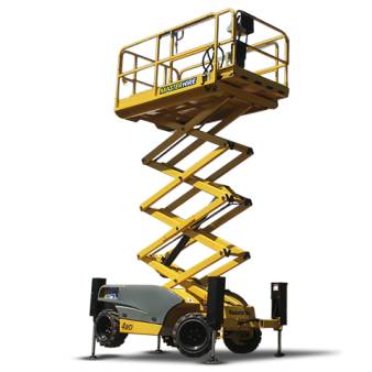 Haulotte 27ft Rough Terrain Scissor Lift for hire