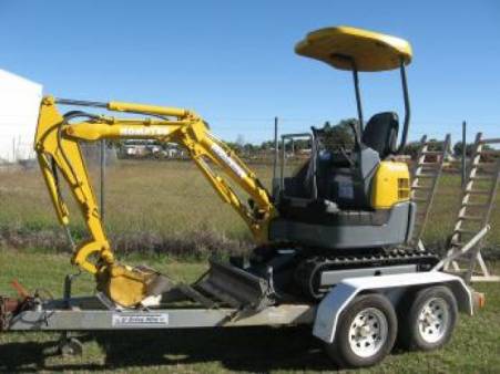 1.5 Tonne Excavator on Trailer for hire